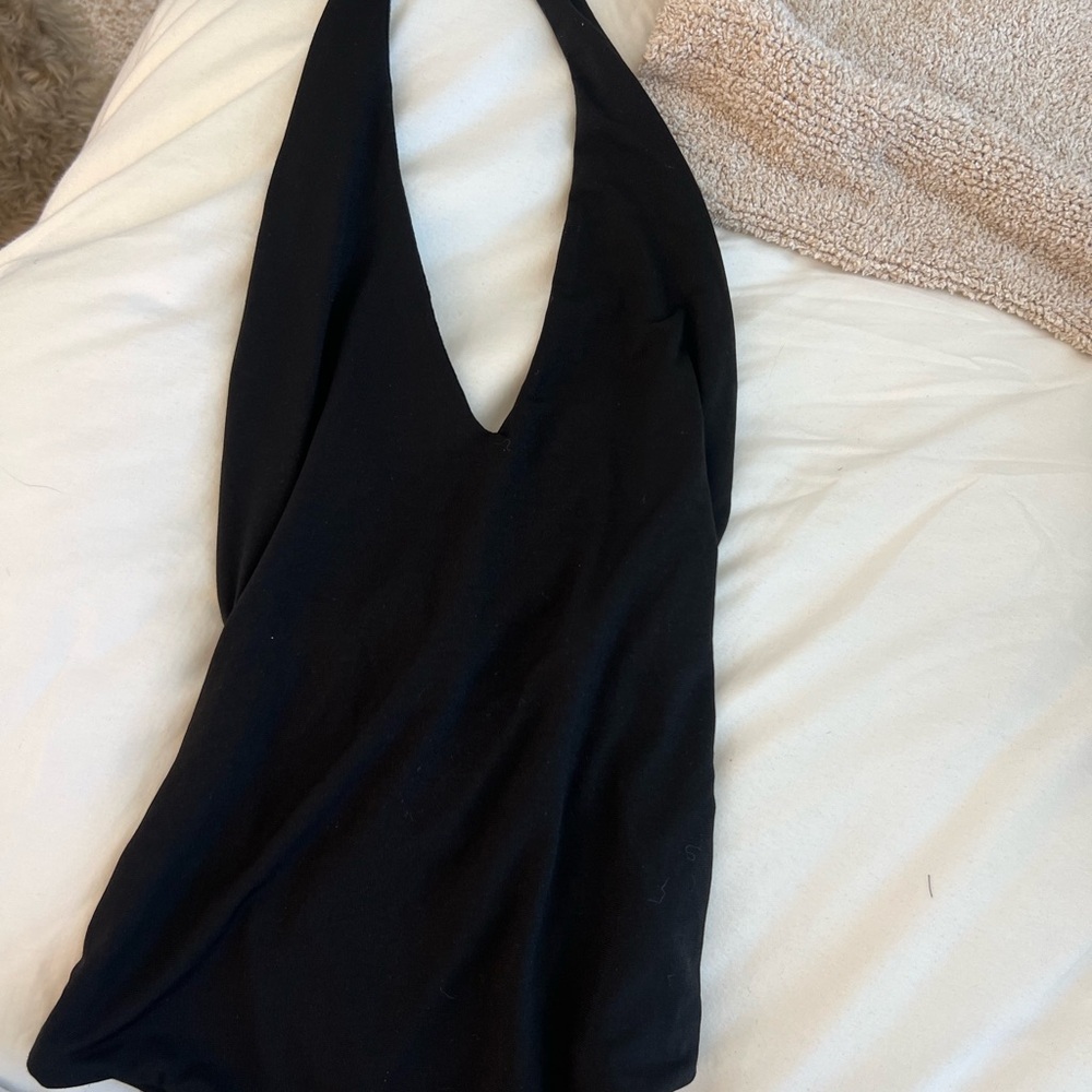 Elegant Black Halter Bodysuit